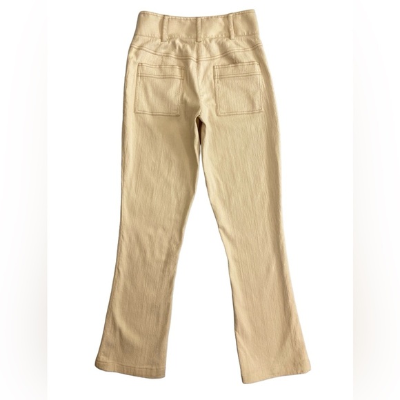 Diane Von Furstenberg Womens Size 4 High Waist Beige Flared Leg Stretch Pants - Picture 2 of 8